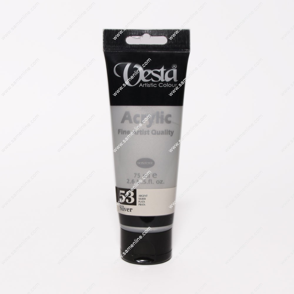 106046 رنگ اکریلیک وستا 75 میل نقره ای
