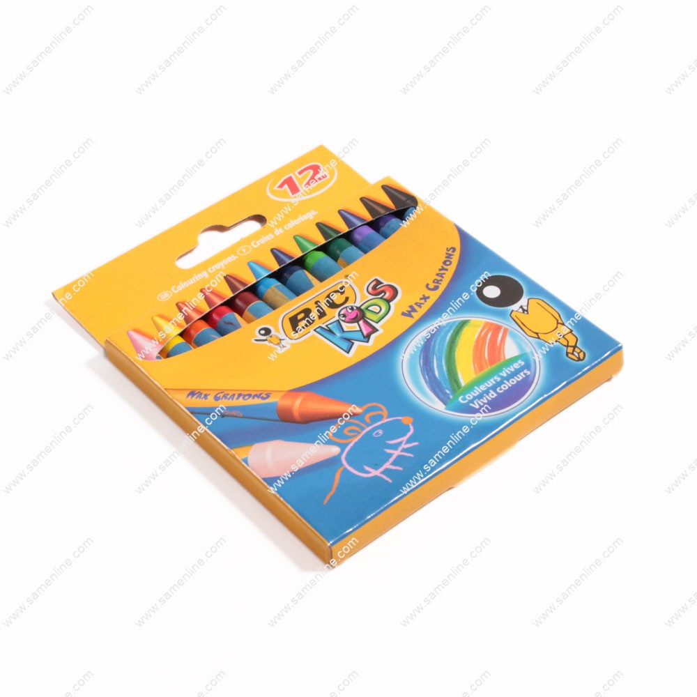 پاستل روغنی 12 رنگپاستل روغنی 12 رنگ بیک مدل WAX CRAYONS بیک
