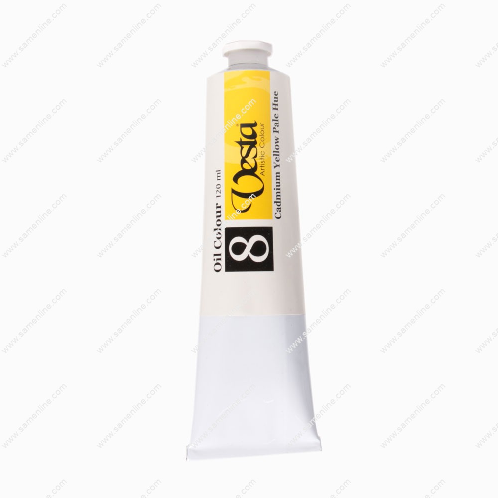 رنگ روغن 120 میل تکرنگ وستا مدل Cadmium Yellow Pale Hue 8
