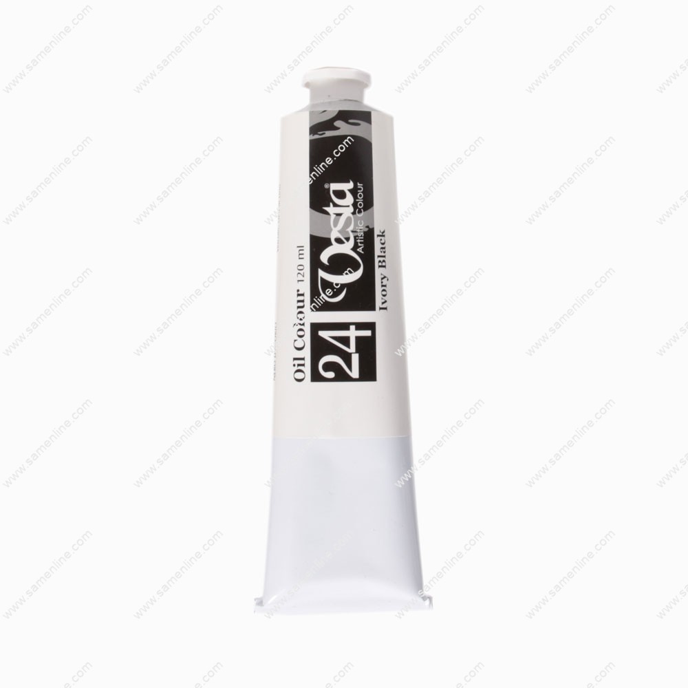 رنگ روغن 120 میل تکرنگ وستا مدل Ivory Black 24