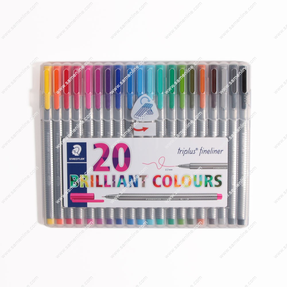 روان نویس 20 رنگ Triplus Fineline تریپلاس استدلر مدل BRILIANT COLIURS