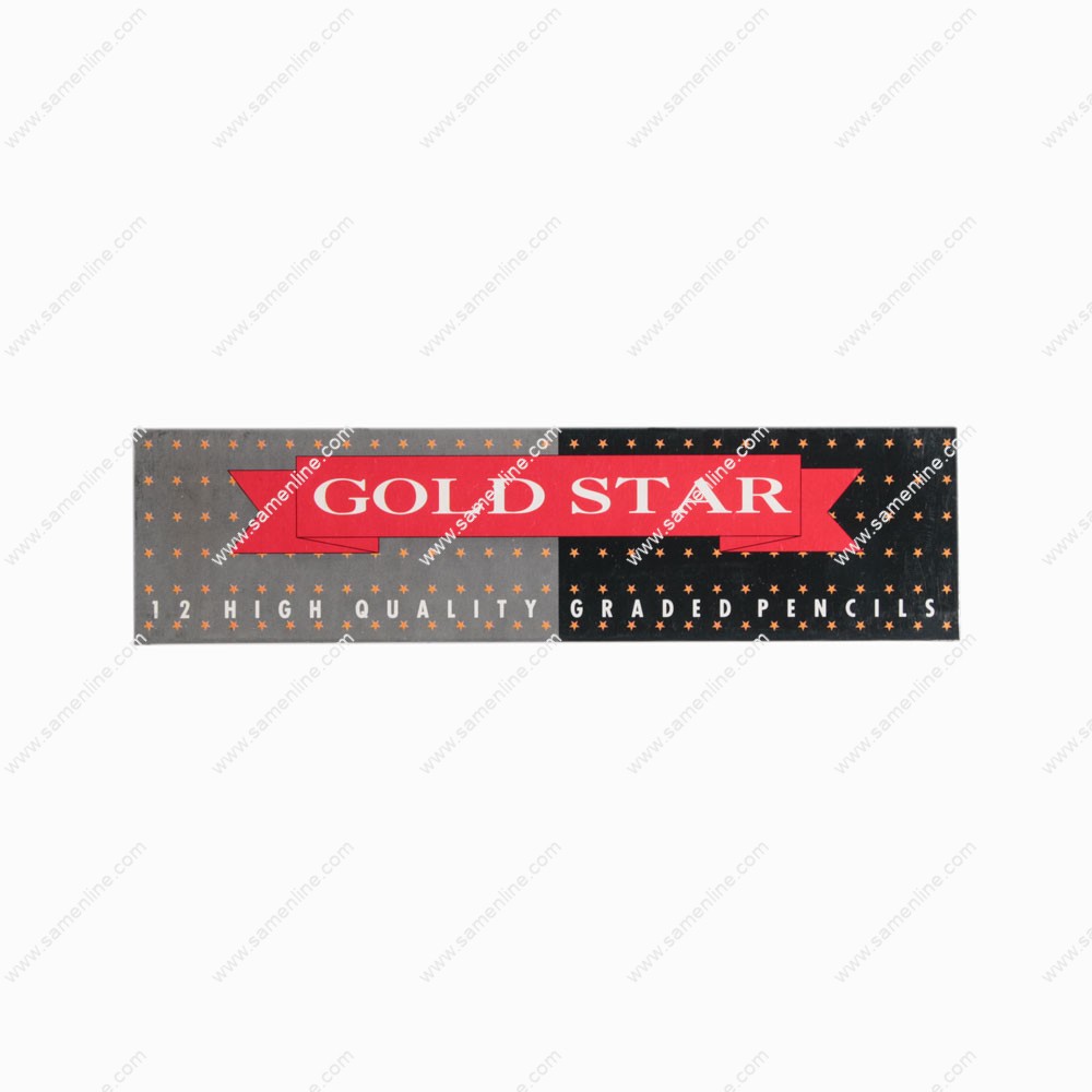 مداد طراحی کوه نور مدل GOLD STAR 1860 با درجه سختی 6B بسته 12 تایی